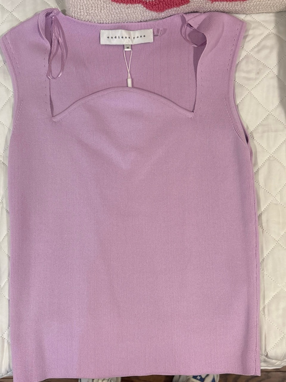 Endless Rose Lilac Knit Sweetheart Tank
